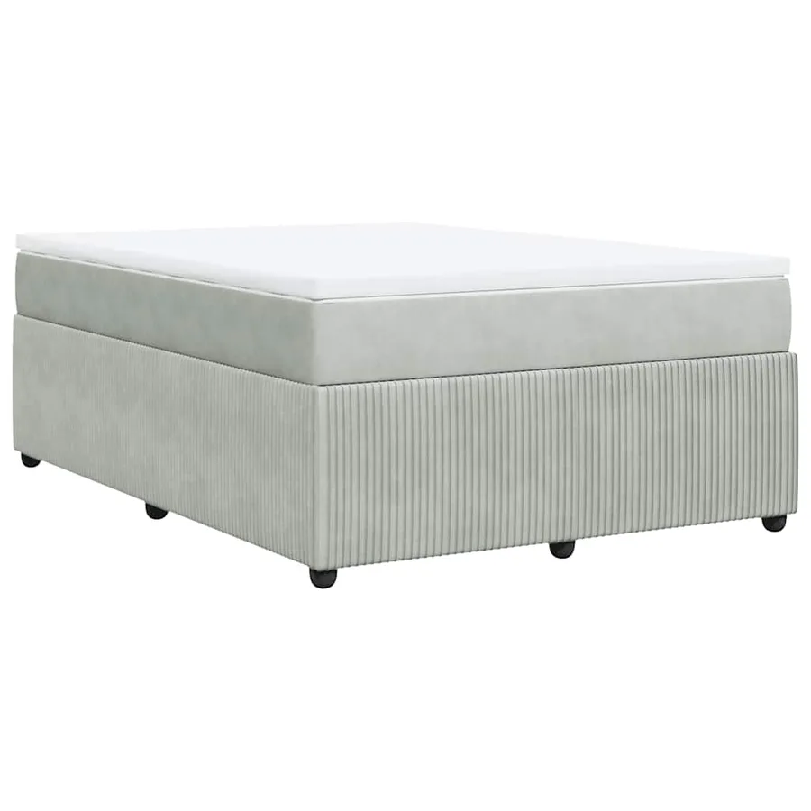 Sommier à lattes de lit et matelas Gris clair 160x200cm Velours - 9