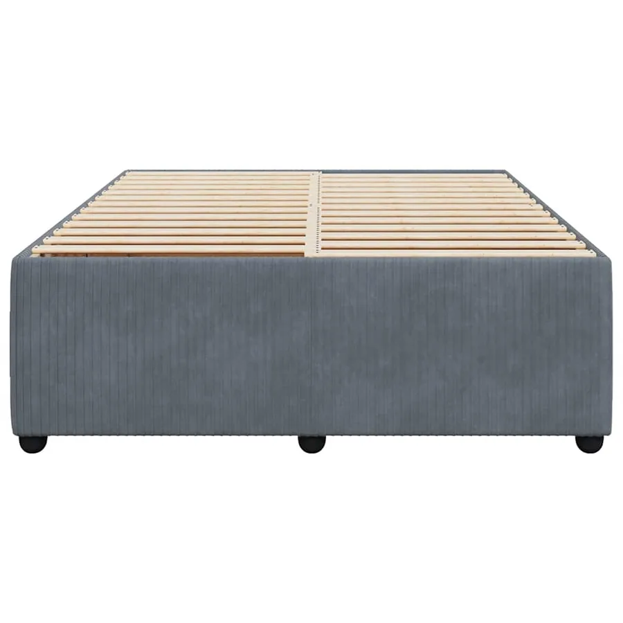Cadre de lit sans matelas gris foncé 140x200 cm velours - 4