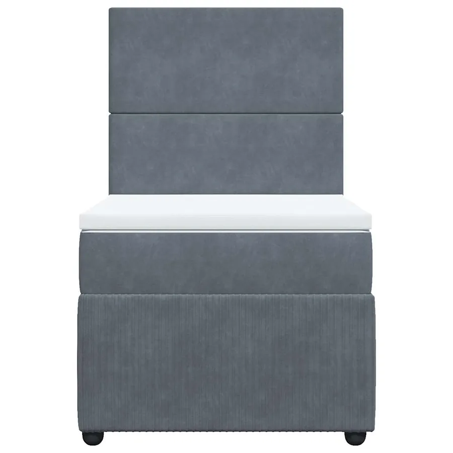 Sommier à lattes de lit et matelas Gris foncé 90x200 cm Velours - 6