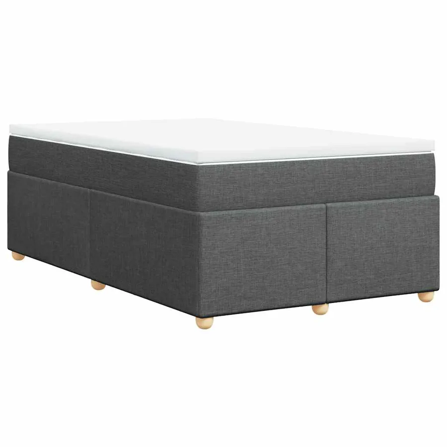 Sommier à lattes de lit avec matelas gris foncé 120x190cm tissu - 2