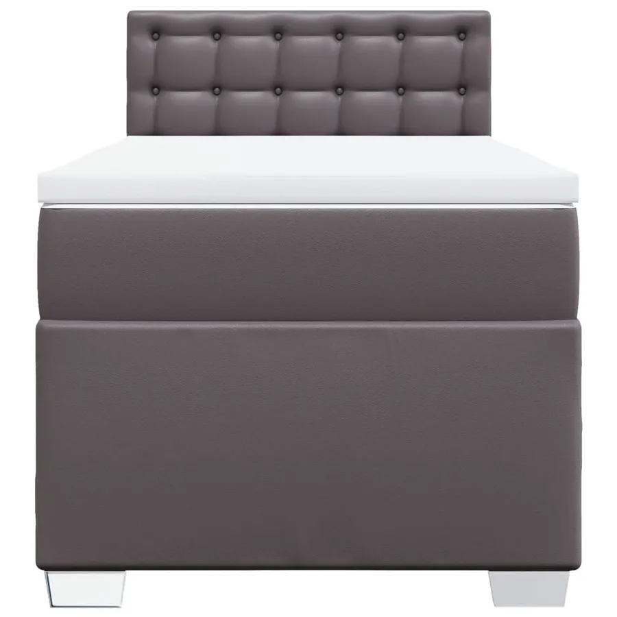 Sommier à lattes de lit avec matelas Gris 80x200 cm Similicuir - 6