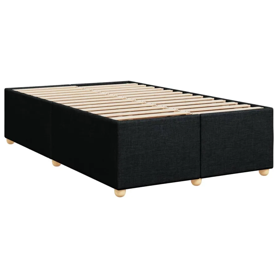 Sommier à lattes de lit avec matelas Noir 120x200 cm Tissu - 10