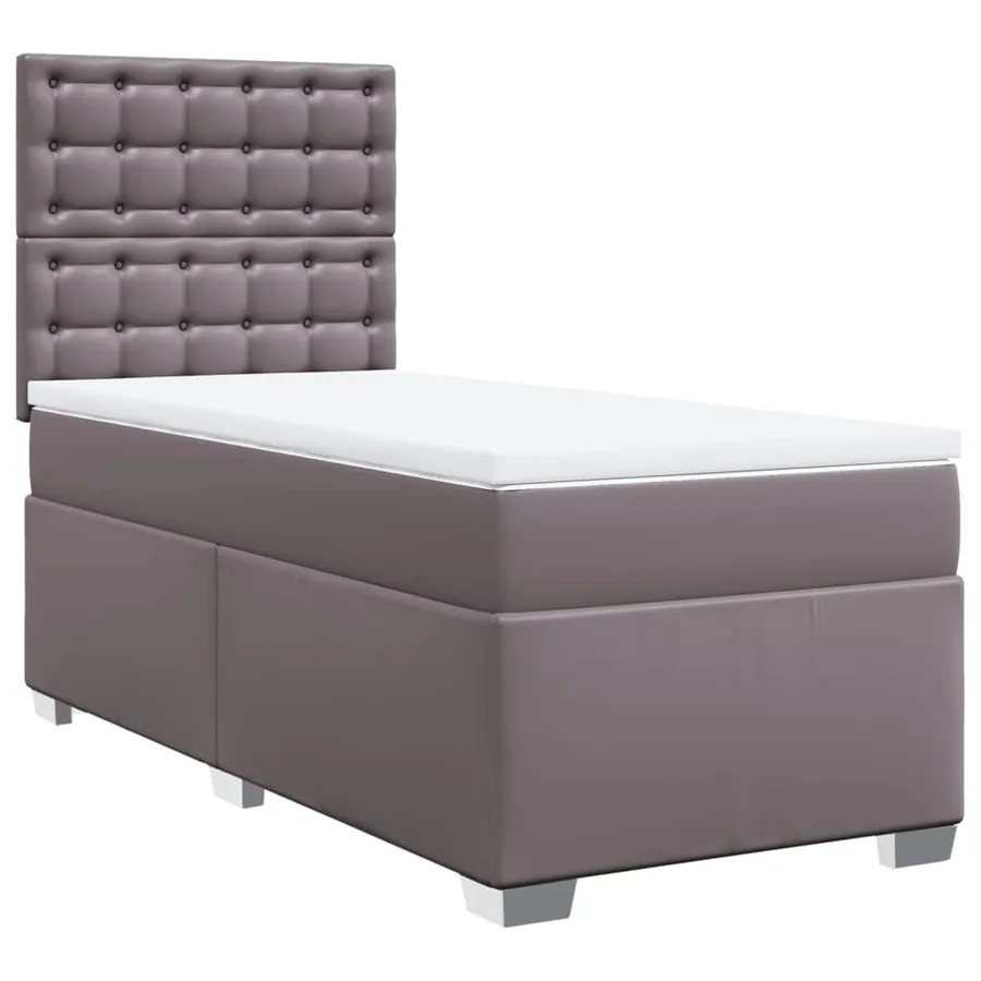 Sommier à lattes de lit avec matelas Gris 80x200 cm Similicuir - 2