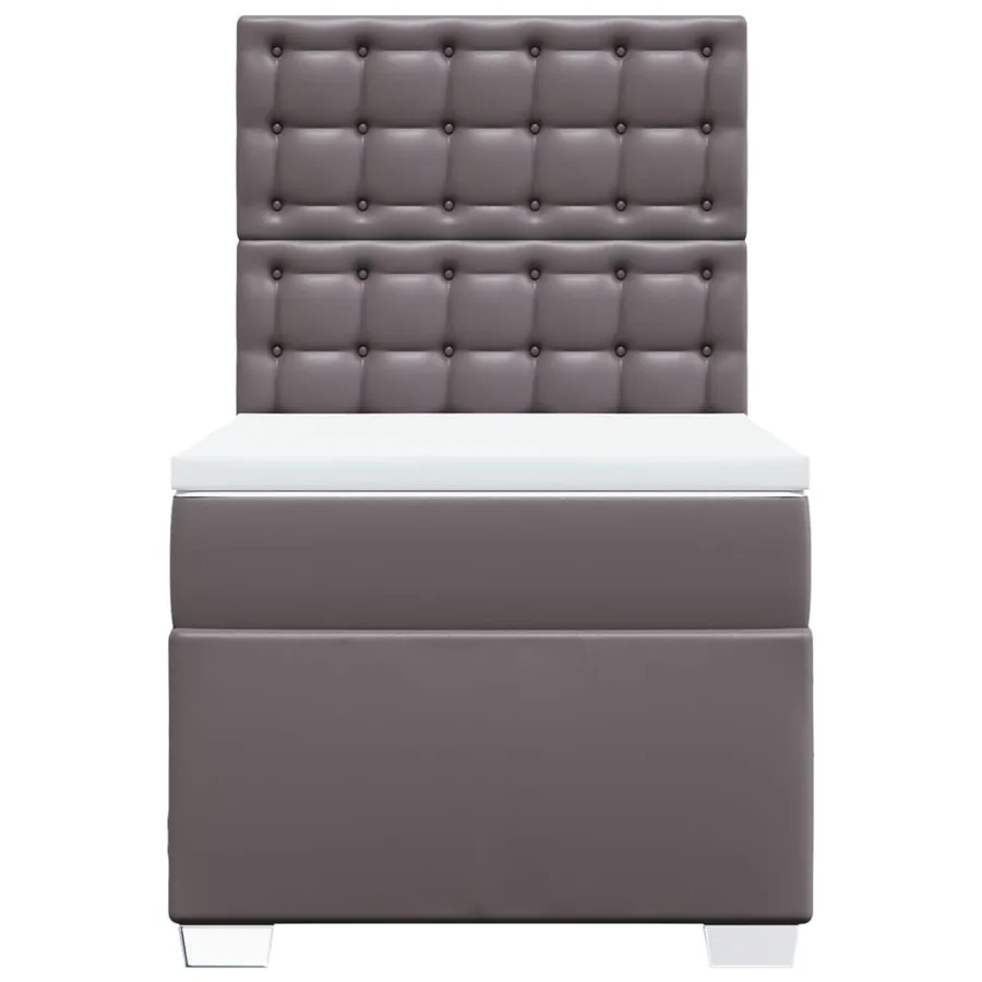 Sommier à lattes de lit avec matelas Gris 80x200 cm Similicuir - 4