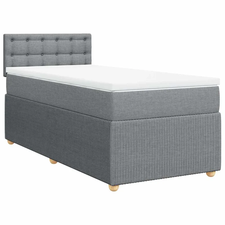 Sommier à lattes de lit et matelas Gris clair 90x190 cm Tissu - 2