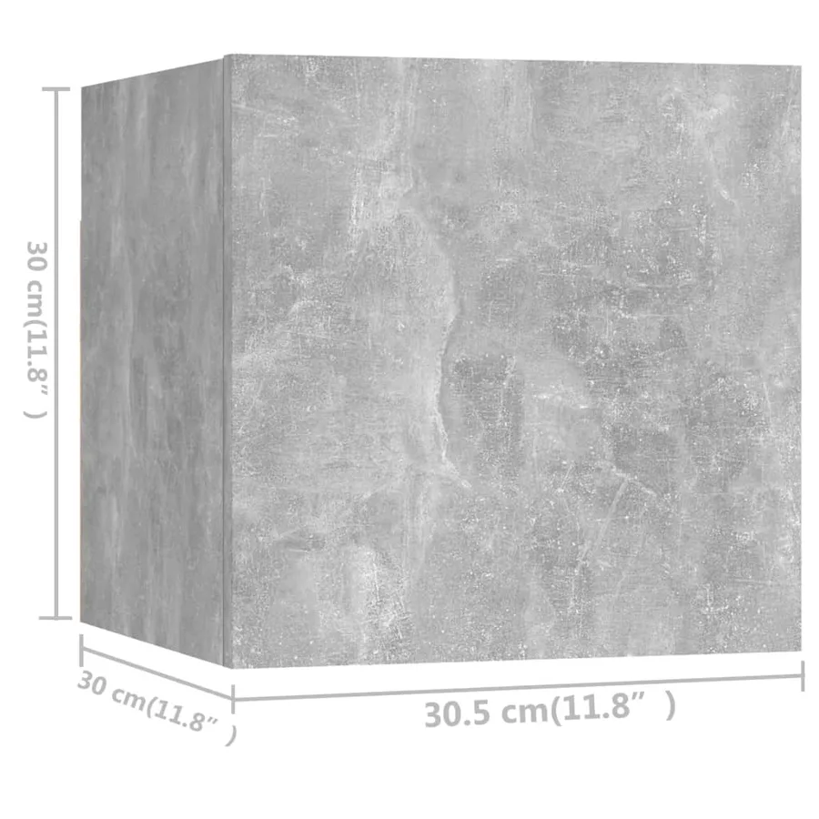 Ensemble de meuble TV 7 pcs Gris béton Bois d'ingénierie - 6