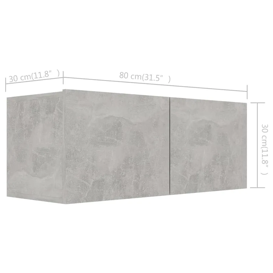 Ensemble de meuble TV 7 pcs Gris béton Bois d'ingénierie - 7