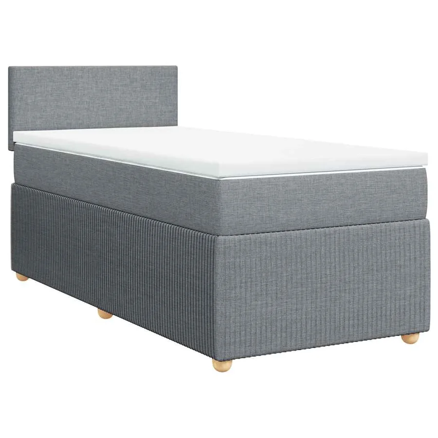 Sommier à lattes de lit et matelas Gris clair 90x190 cm Tissu - 2