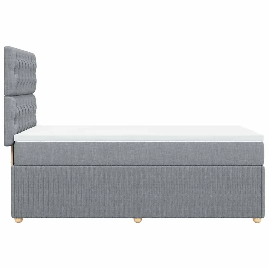 Sommier à lattes de lit et matelas Gris clair 90x190 cm Tissu - 5