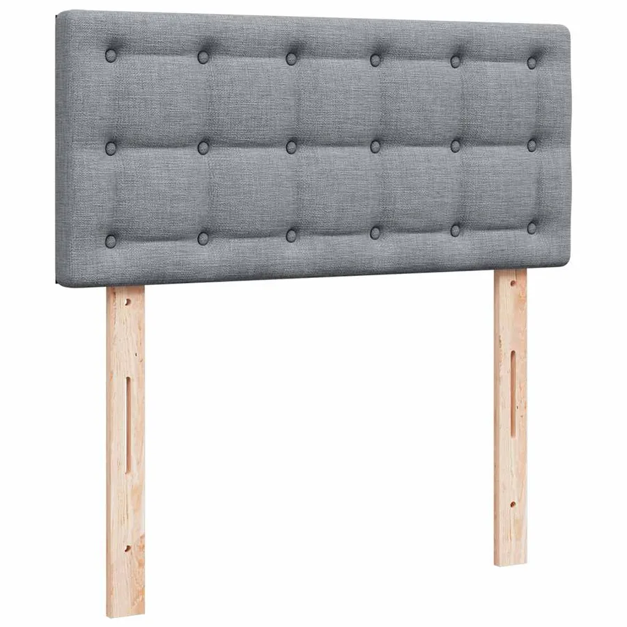 Sommier à lattes de lit et matelas Gris clair 90x190 cm Tissu - 12