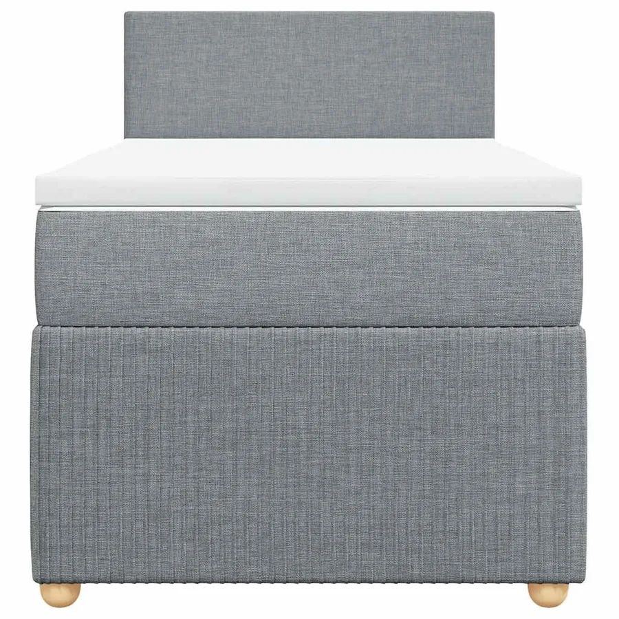 Sommier à lattes de lit et matelas Gris clair 90x190 cm Tissu - 6
