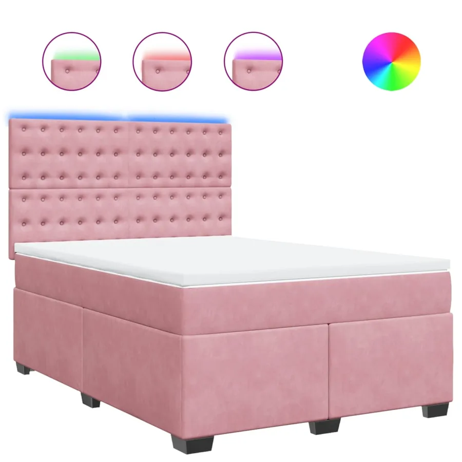 Sommier à lattes de lit avec matelas Rose 160x200 cm Velours - 2