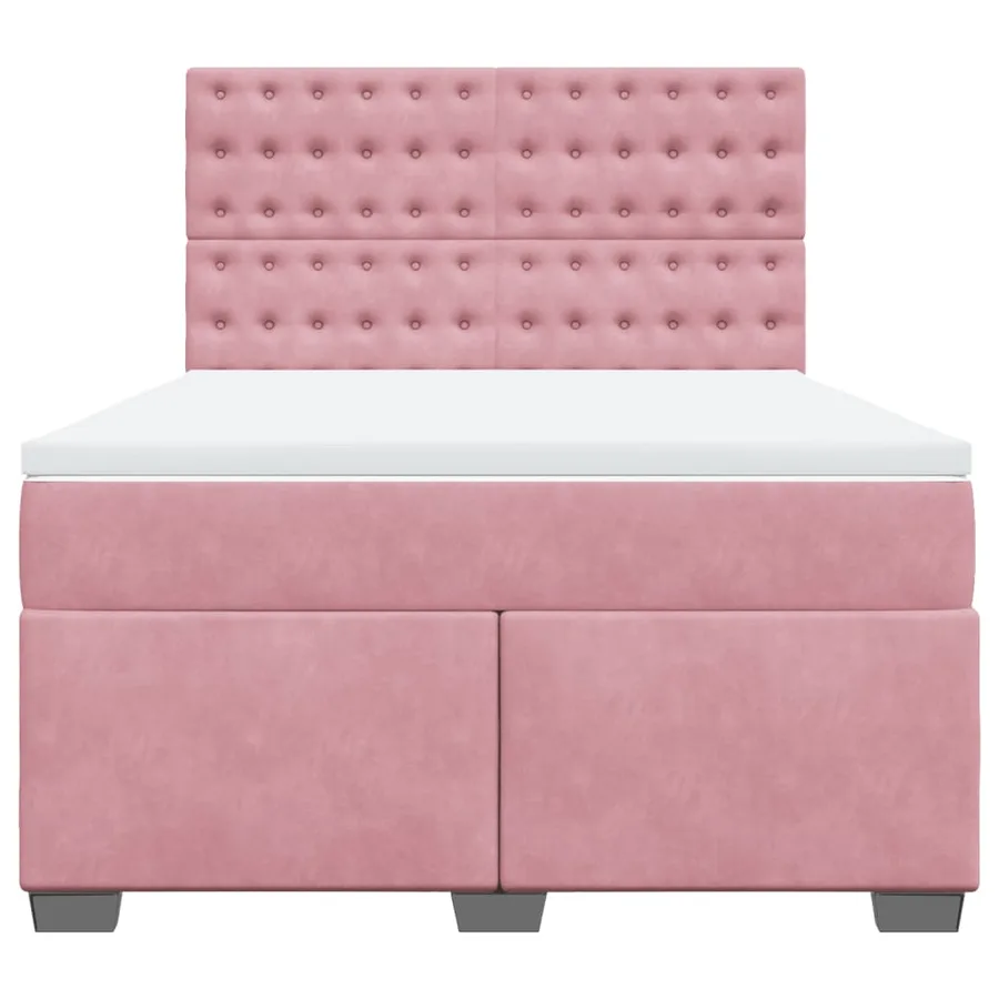 Sommier à lattes de lit avec matelas Rose 160x200 cm Velours - 6