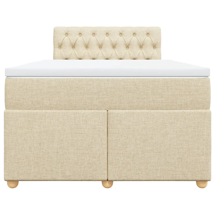 Sommier à lattes de lit avec matelas crème 120x190 cm tissu - 6