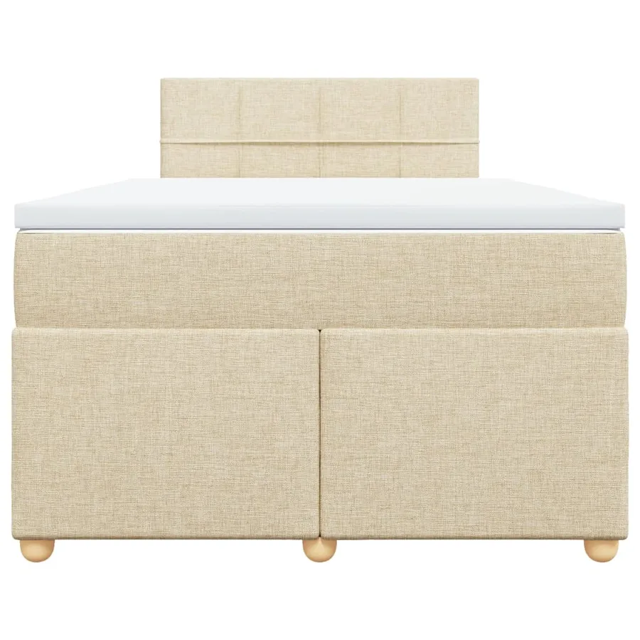 Sommier à lattes de lit avec matelas crème 120x190 cm tissu - 4