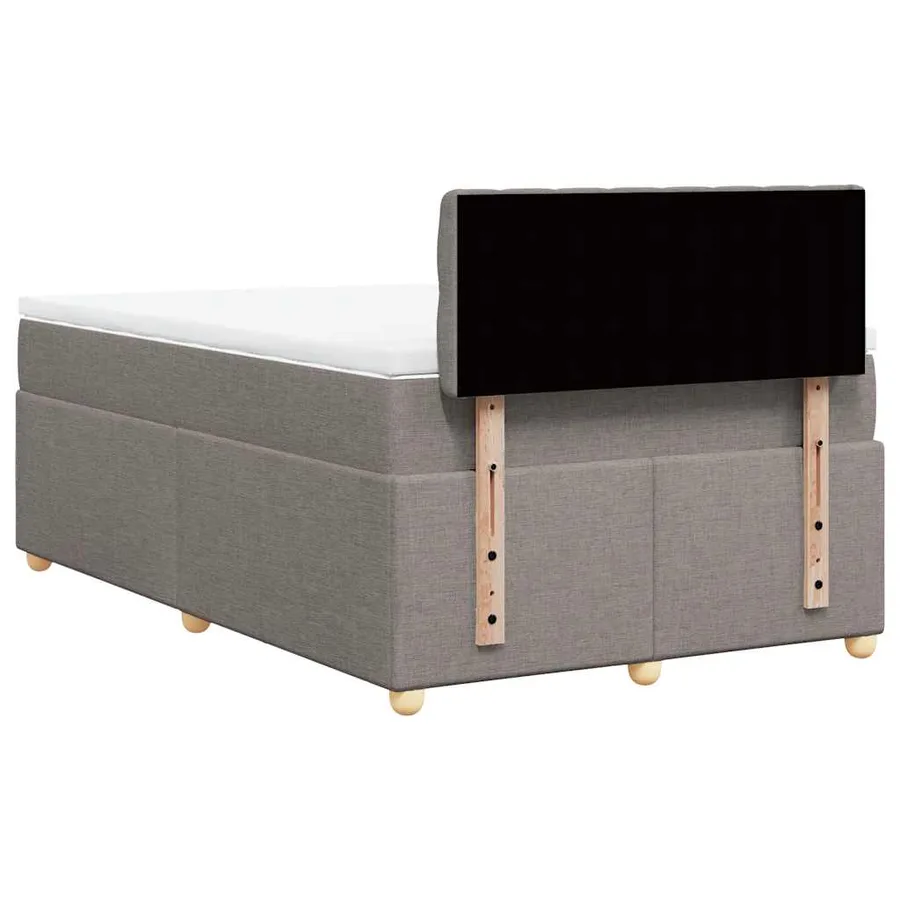 Sommier à lattes de lit avec matelas taupe 120x190 cm tissu - 6