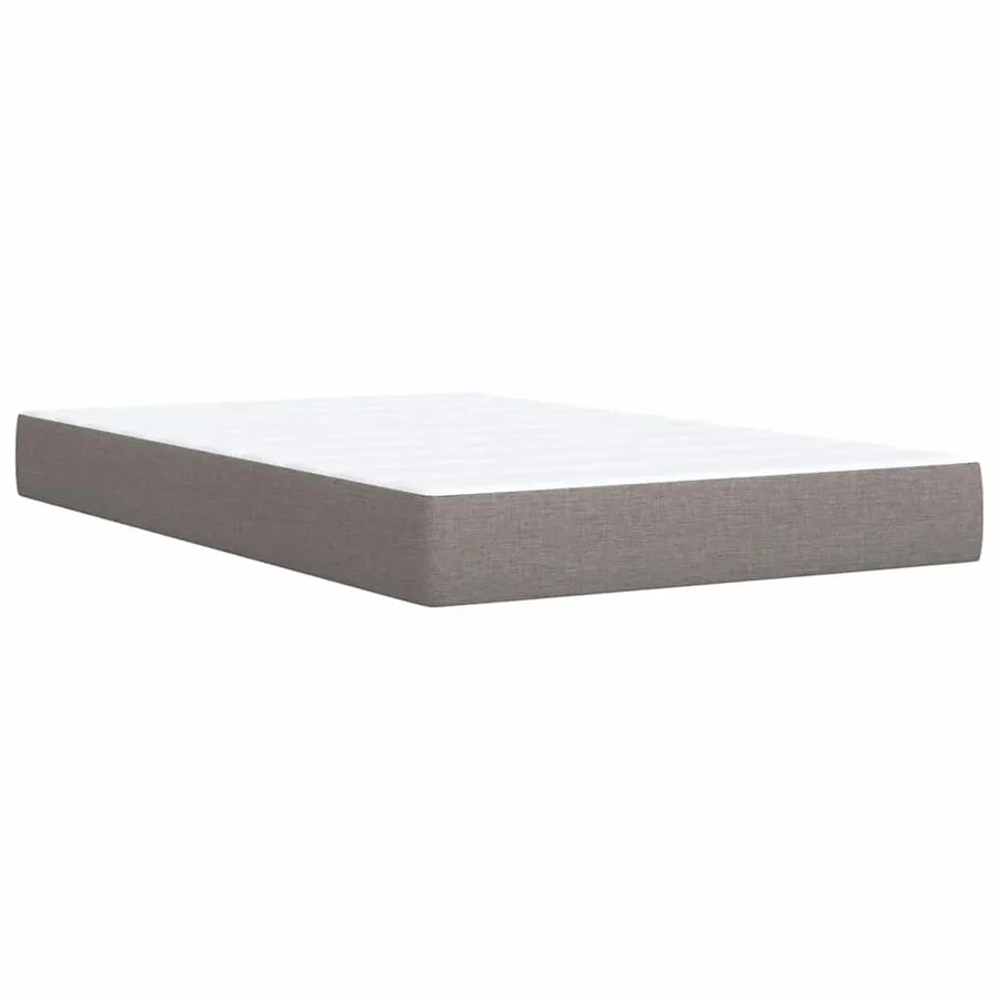 Sommier à lattes de lit avec matelas taupe 120x190 cm tissu - 8