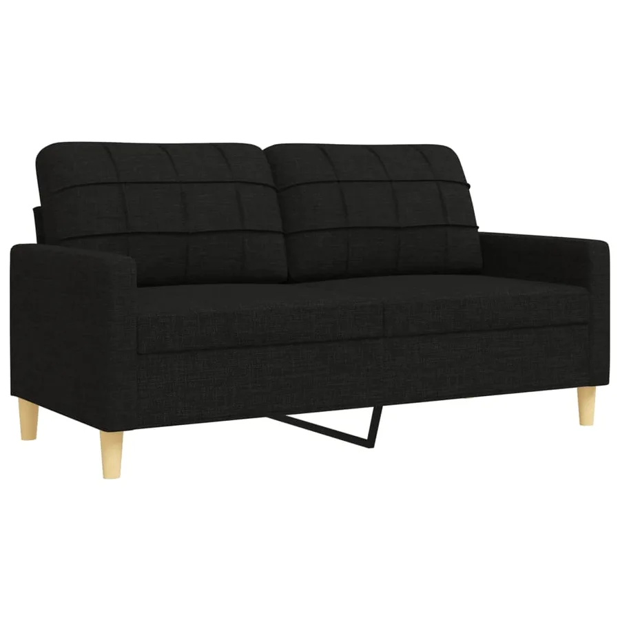 Ensemble de canapés 4 pcs avec repose-pied noir tissu - 5