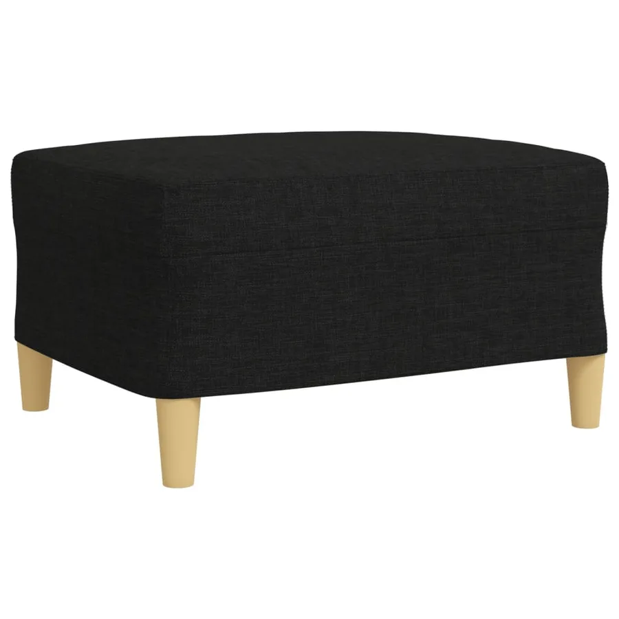 Ensemble de canapés 4 pcs avec repose-pied noir tissu - 7