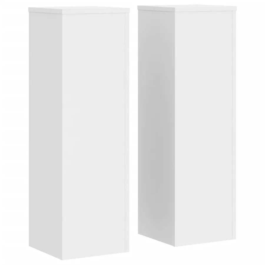 Supports pour plantes 2 pcs blanc 25x25x80 cm bois d'ingénierie - 2