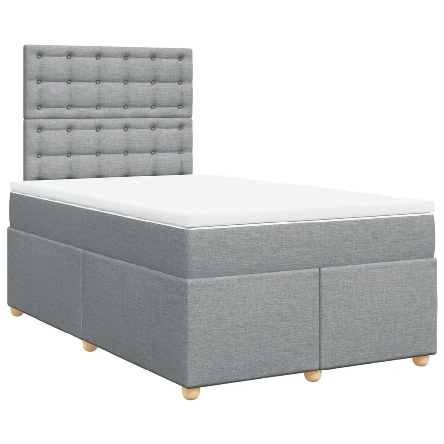 Sommier à lattes de lit avec matelas Gris clair 120x200cm Tissu - 3