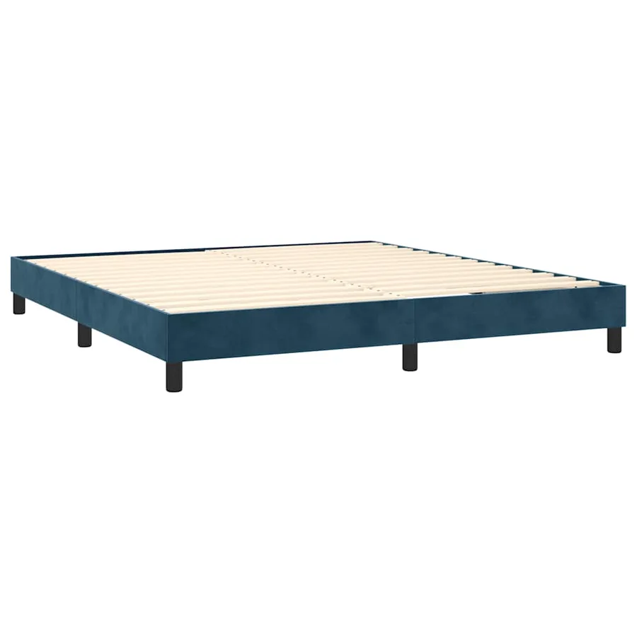 Sommier à lattes de lit avec matelas LED Bleu foncé 160x200 cm - 5