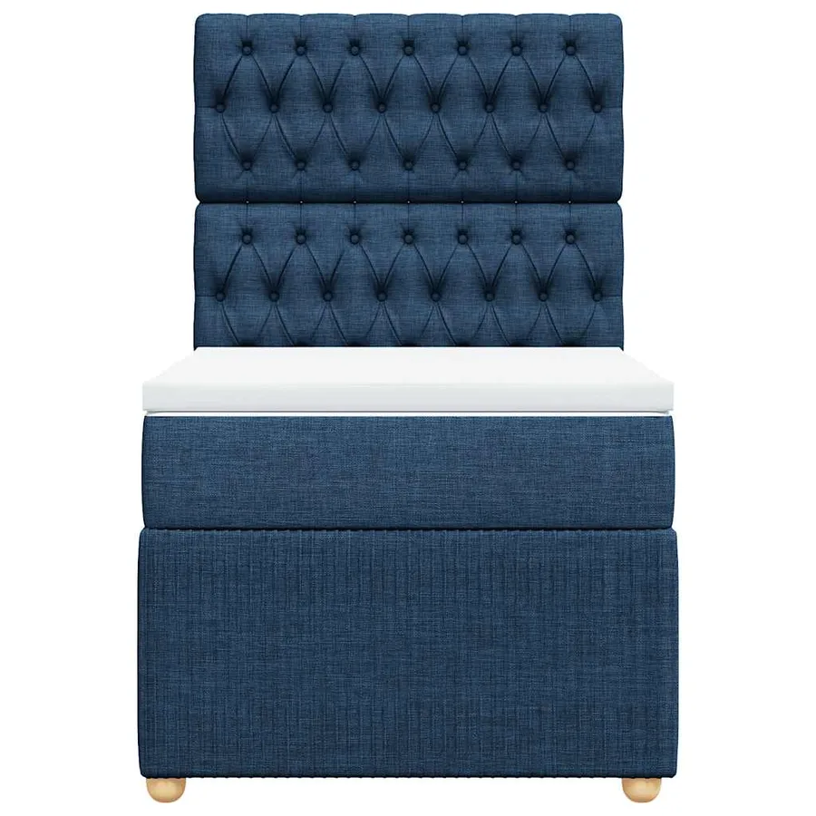 Sommier à lattes de lit avec matelas Bleu 90x190 cm Tissu - 4