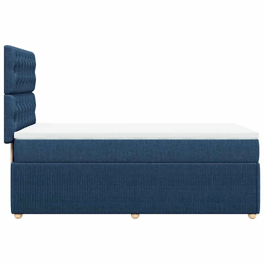 Sommier à lattes de lit avec matelas Bleu 90x190 cm Tissu - 5