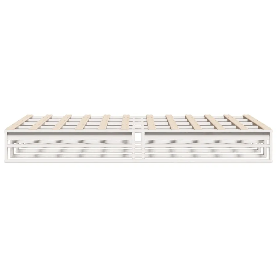 Cadre de lit sans matelas blanc 160x200 cm bois de pin massif - 5