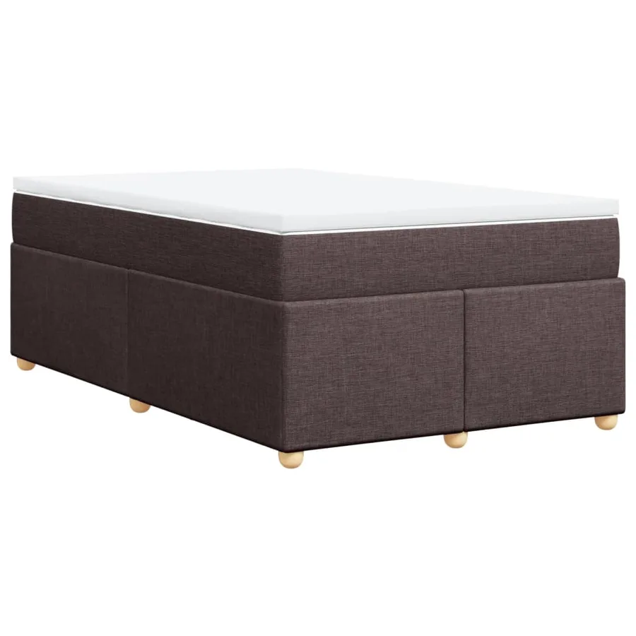 Sommier à lattes de lit et matelas marron foncé 120x190cm tissu - 2