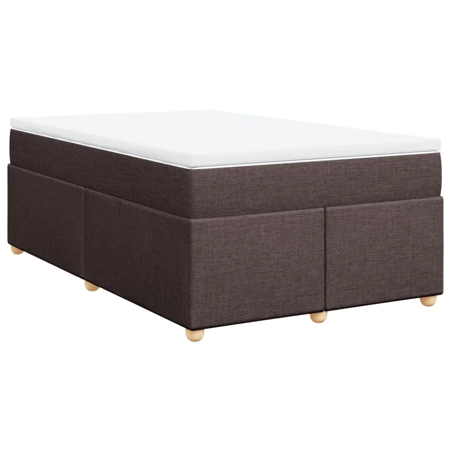 Sommier à lattes de lit et matelas marron foncé 120x190cm tissu - 9