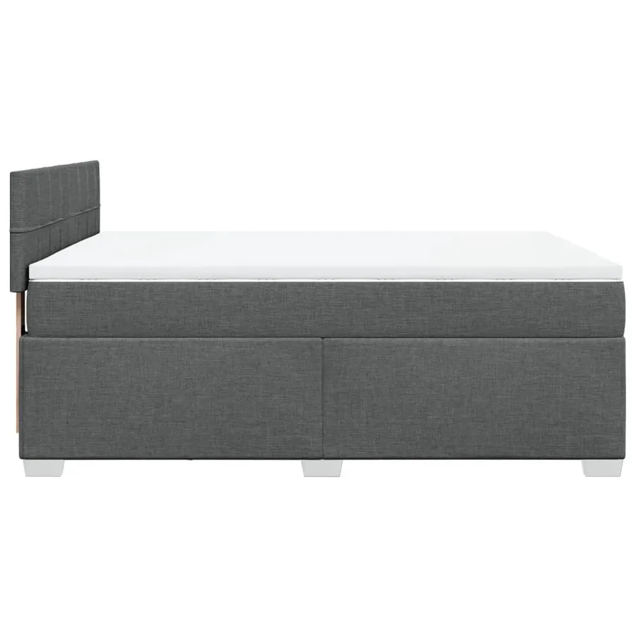Sommier à lattes de lit avec matelas Gris foncé 140x190cm Tissu - 11