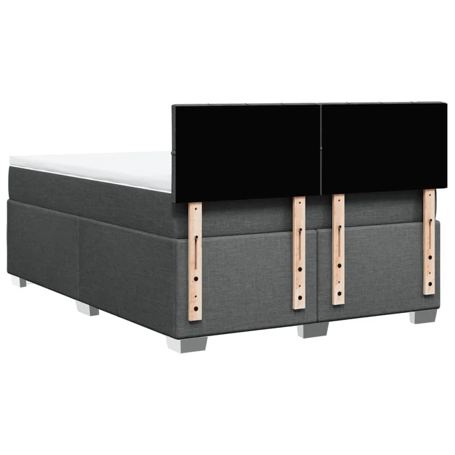 Sommier à lattes de lit avec matelas Gris foncé 140x190cm Tissu - 12