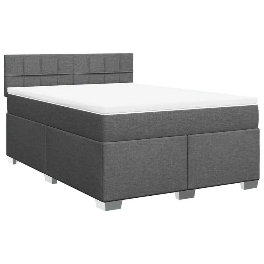 Sommier à lattes de lit avec matelas Gris foncé 140x190cm Tissu - 3