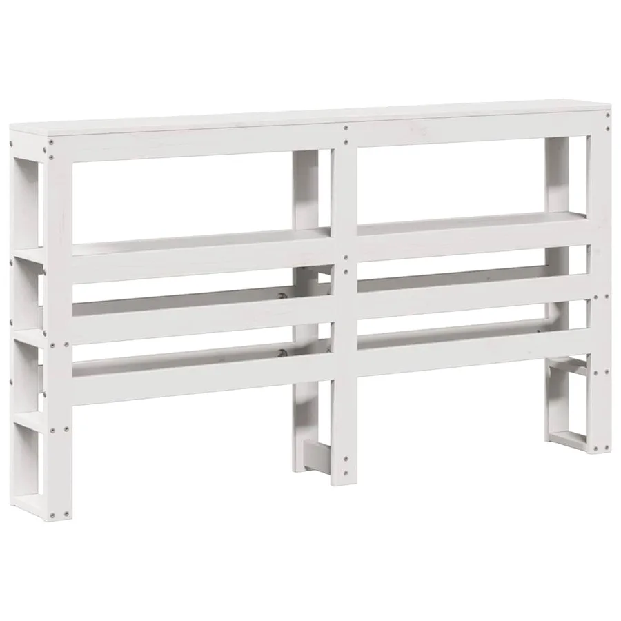 Cadre de lit sans matelas blanc 150x200 cm bois de pin massif - 6