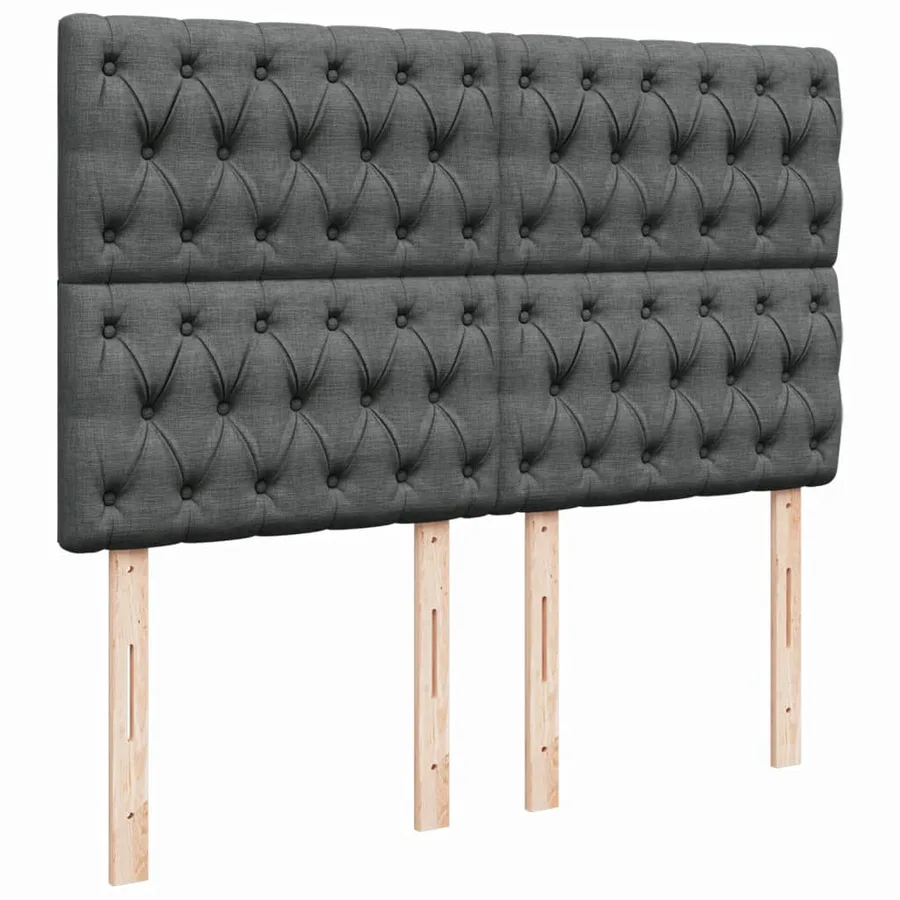 Sommier à lattes de lit avec matelas Gris foncé 140x190cm Tissu - 7