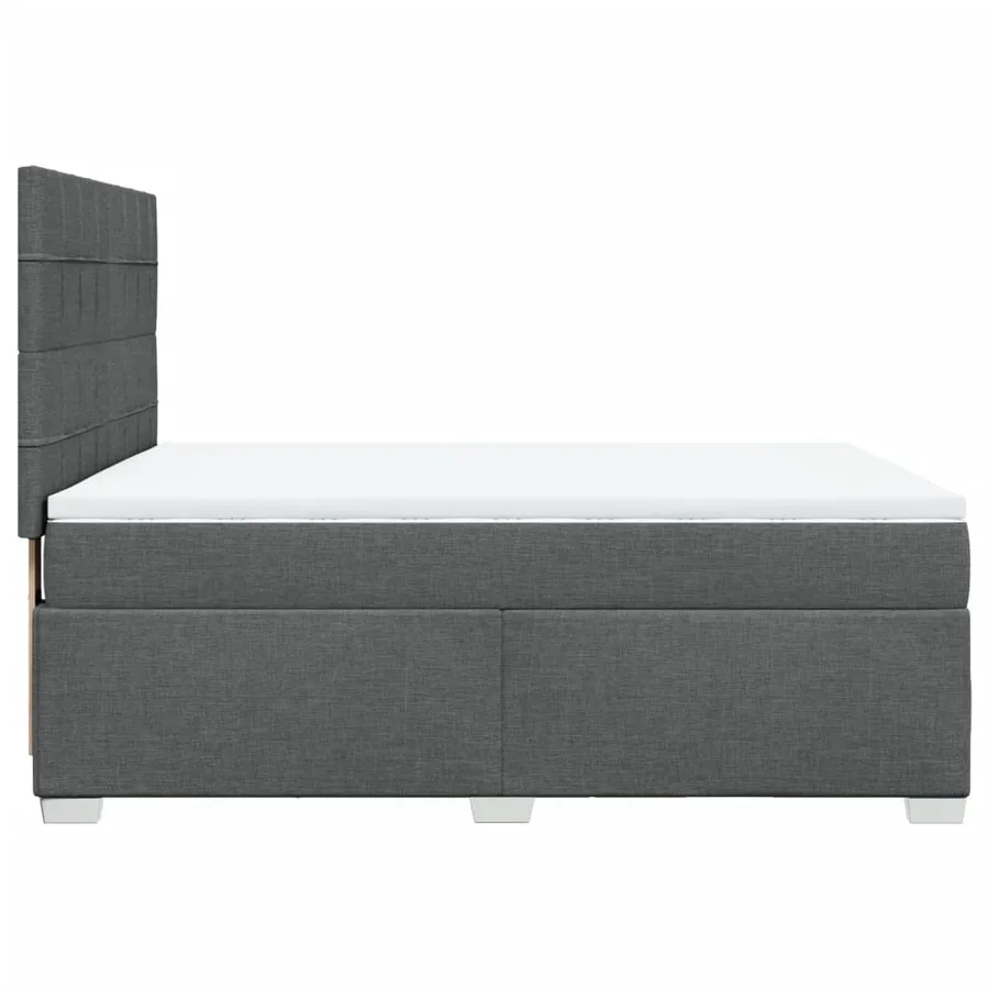 Sommier à lattes de lit avec matelas Gris foncé 140x190cm Tissu - 9