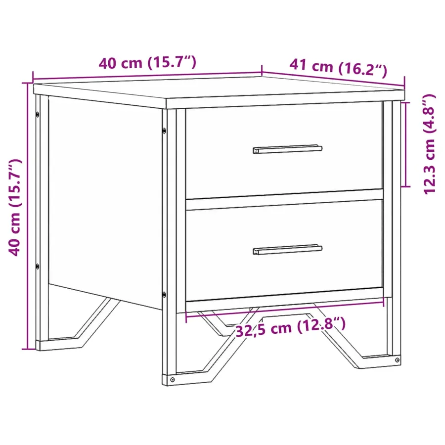 Tables de chevet 2 pcs chêne fumé 40x41x40 cm bois ingénierie - 11