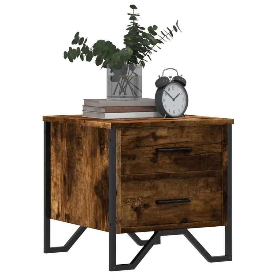 Tables de chevet 2 pcs chêne fumé 40x41x40 cm bois ingénierie - 4