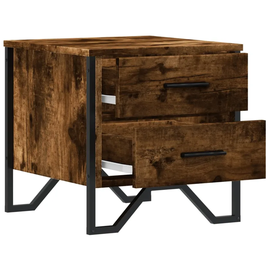 Tables de chevet 2 pcs chêne fumé 40x41x40 cm bois ingénierie - 6