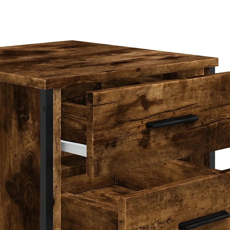 Tables de chevet 2 pcs chêne fumé 40x41x40 cm bois ingénierie - 9