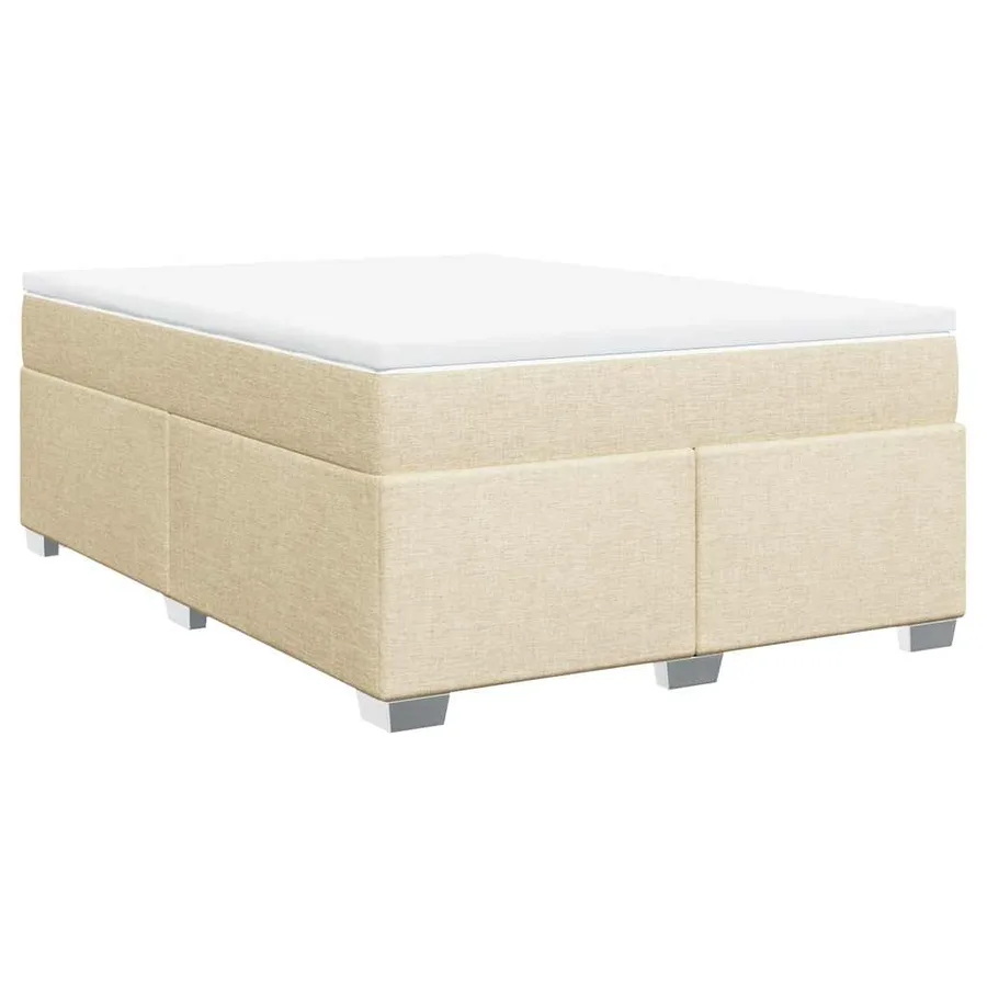 Sommier à lattes de lit avec matelas Crème 140x190 cm Tissu - 2