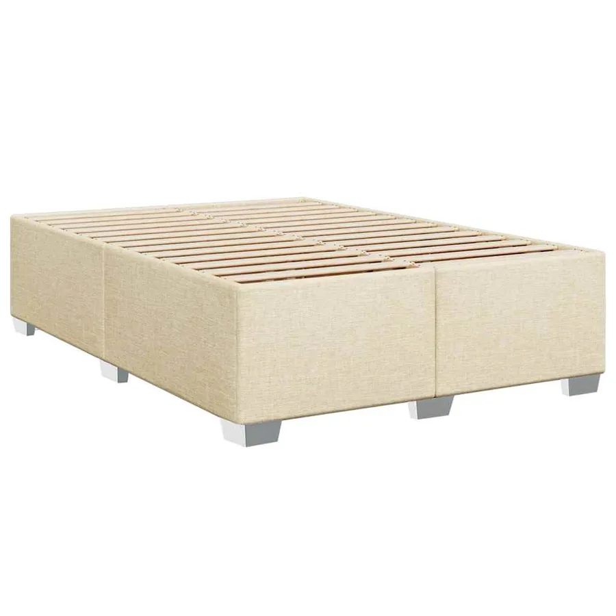 Sommier à lattes de lit avec matelas Crème 140x190 cm Tissu - 5
