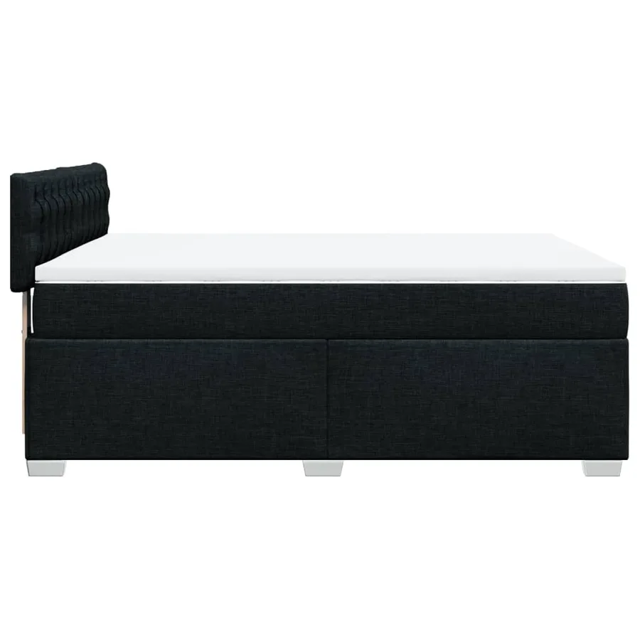 Sommier à lattes de lit avec matelas Noir 140x190 cm Tissu - 11
