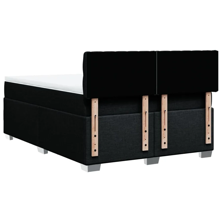 Sommier à lattes de lit avec matelas Noir 140x190 cm Tissu - 12