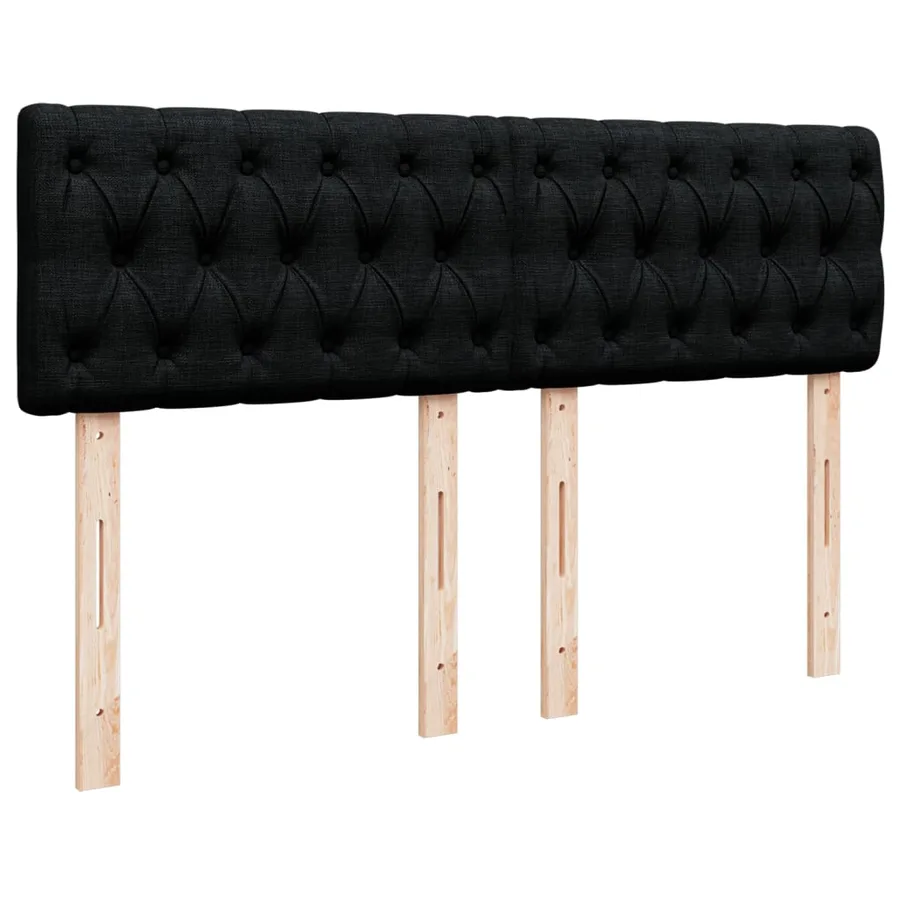 Sommier à lattes de lit avec matelas Noir 140x190 cm Tissu - 7