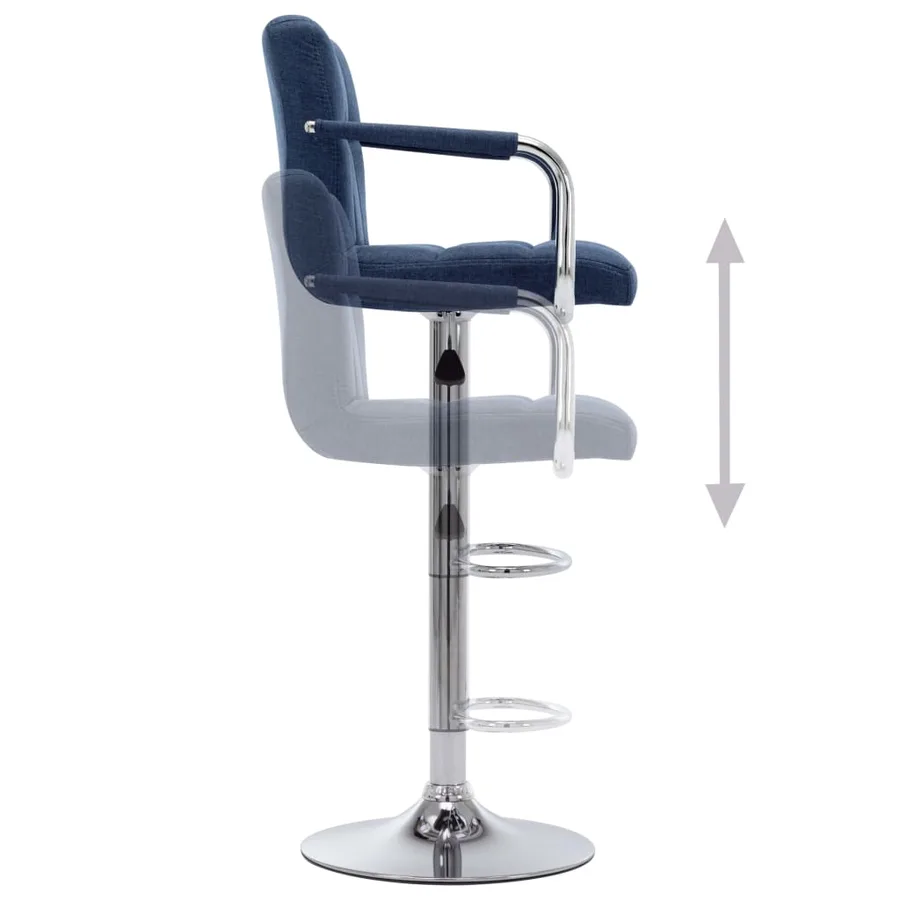 Chaise de bar Bleu Tissu - 5