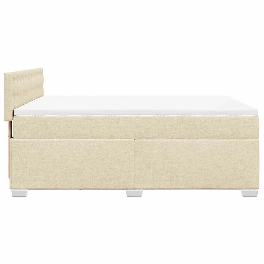 Sommier à lattes de lit avec matelas Crème 140x190 cm Tissu - 11