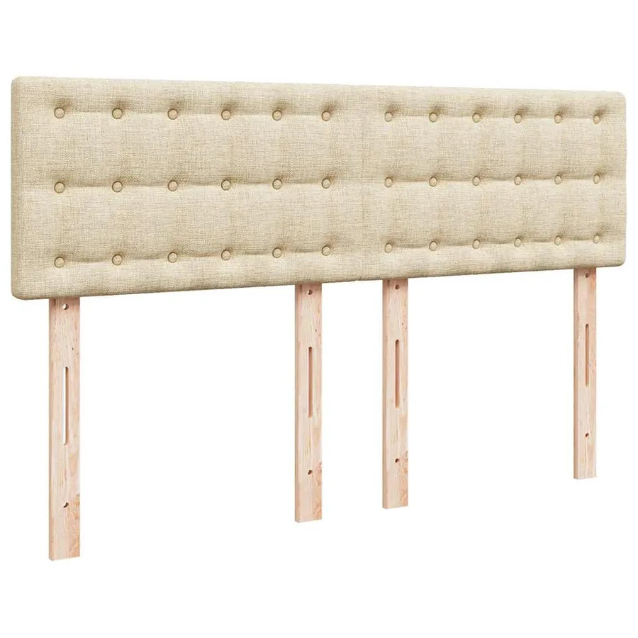 Sommier à lattes de lit avec matelas Crème 140x190 cm Tissu - 7