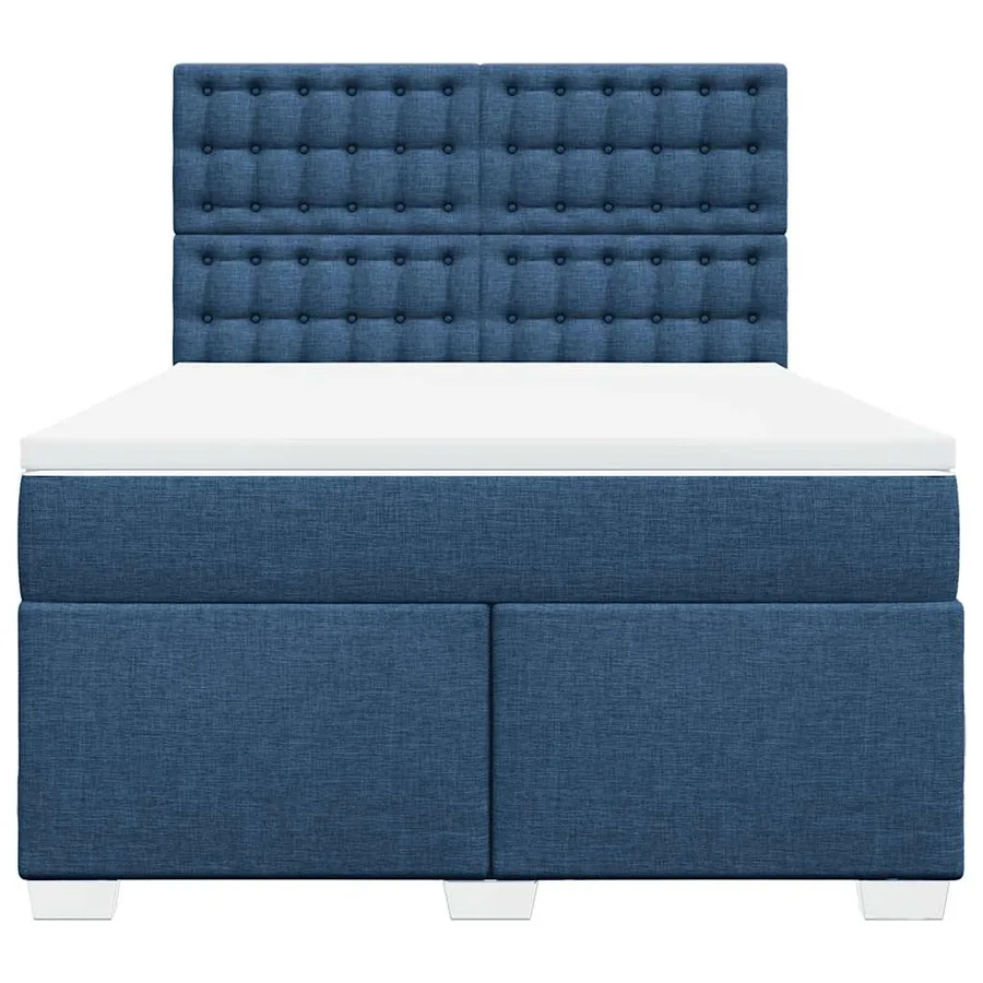 Sommier à lattes de lit avec matelas Bleu 140x190 cm Tissu - 6